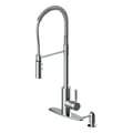 Industrial Single Handle Pull-Down Kitchen Faucet with Soap Dispenser
