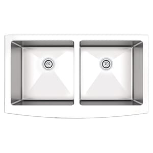 Undermount 35-7/8 In. 50/50 Apron Front 16 Ga. Stainless Steel Kitchen Sink