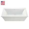 Logan 66 in. Freestanding Acrylic Tub in Glossy White with White Drain