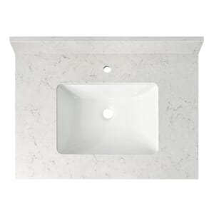 31 in. x 22 in. Rocky Mountain Quartz Vanity Top with Ceramic Basin