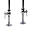 Freestanding Bath Supplies with Porcelain Lever Handles in Polished Chrome