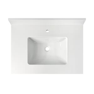 31 in. x 22 in. Quartz Vanity Top with Ceramic Basin