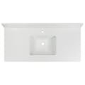 49 in. x 22 in. Morning Frost Quartz Vanity Top with Ceramic Basin