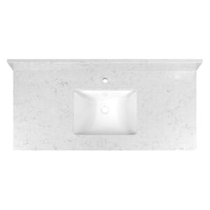 49 in. x 22 in. Quartz Vanity Top with Ceramic Basin