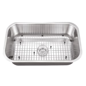 Undermount 29-3/4 in. Single Bowl 16 Ga. Stainless Steel Kitchen Sink