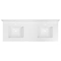 61 in. x 22 in. Morning Frost Quartz Double Vanity Top with Ceramic Basins