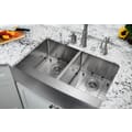 Undermount 32-7/8 in. 50/50 Bowl Apron Front 16 Ga. Stainless Steel Kitchen Sink